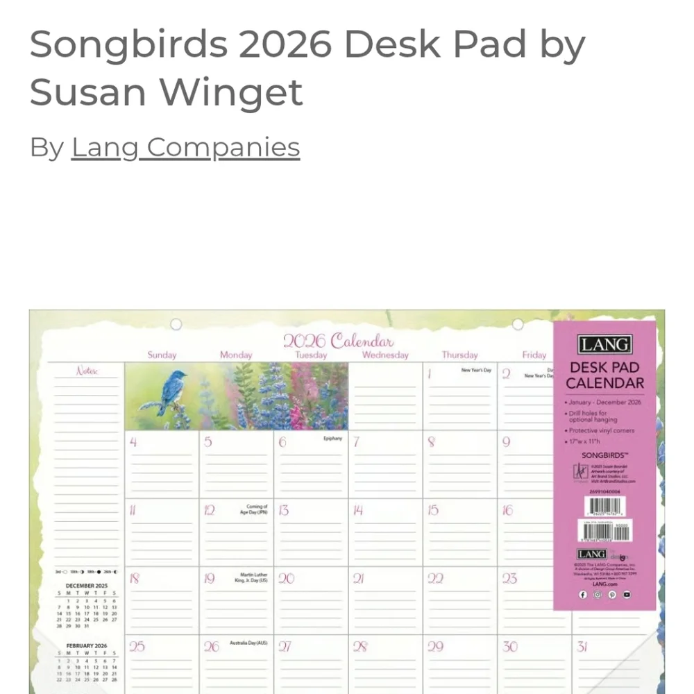 2026 Desk Pad Calendar